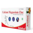 Refollium Calcium Magnesium & Zinc Tablets With Vitamin D3, Vitamin B 12,Calcium Supplement For Women And Men, For Bone Health & Joint Support, (Pack Of 1, 30)...