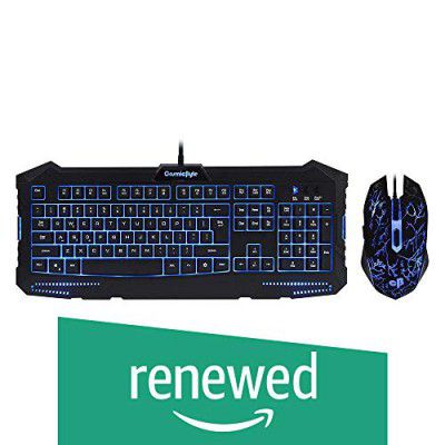 (Refurbished) Cosmic Byte Dark Matter Gaming Keyboard and Mouse Combo, 3 Color LED Backlight, Upto 2400 DPI 5 Button LED Mouse (Black)
