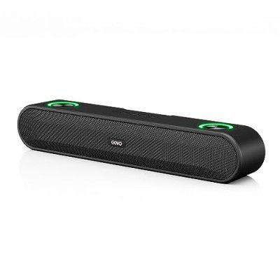 (Refurbished) GOVO GoSurround 220 16W Bluetooth Sound bar, 2000 mAh Battery, 2.0 Channel with 52mm Drivers, Multicolor LED Lights with TWS, AUX, Bluetooth and USB (Platinum Black)
