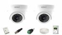 (Refurbished) IMPACT BY HONEYWELL 2 MP CCTV KIT Without DVR I with 2 Dome CCTV Cameras | I-MKIT4CH-4...