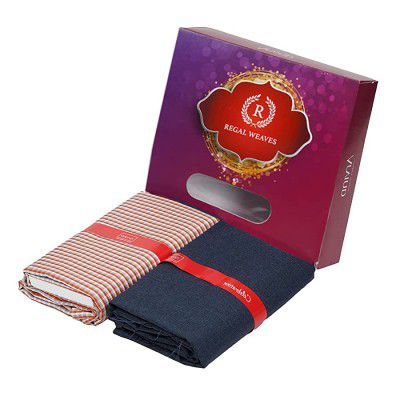 Regal Weaves By Arvind Fabric Gift Box (Unstitched, Multicolor, Free Size)- Pack of 10 (Model: FABPACKCHAR-3)