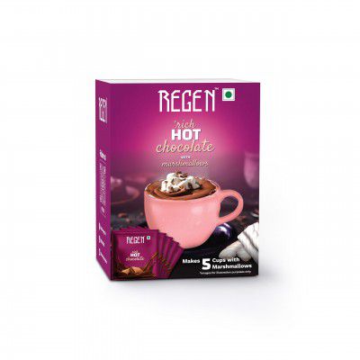 REGEN Rich Hot Chocolate Mix with Marshmallows | Instant - Ready In 2 Mins | Makes 5 Cups | 170G