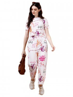 Regolith Designer Sarees Women's Tie Dye Printed Short Sleeve Casual Wear and Workout Clothe Gym Wear Tracksuits Co-ord Set