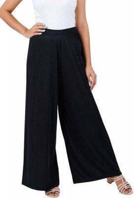 Regular Fit Women Black Trousers