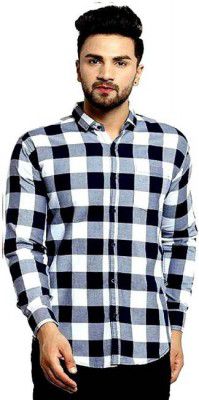 Rehan Men Checkered Casual White, Black Shirt