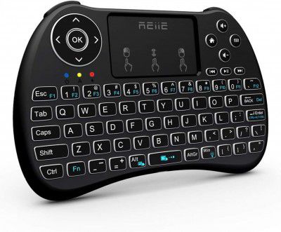 REIIE H9+ Backlit Wireless Mini Handheld Remote Keyboard with Touchpad Work 