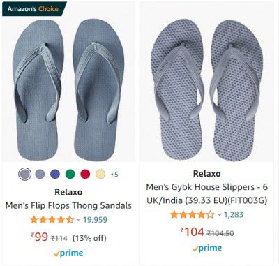 Relaxo Men's Flip Flops starting at ₹99