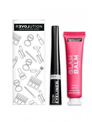 RELOVE Makeup Revolution London Set of Dip Eyeliner & Glam Fresh Burst Lip Balm