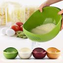 RENARSH Colander Durable Plastic Unbreakable Strainer BPA Free Washing Bowl for Rice (Green)...