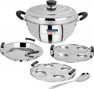 Renberg Steelix Plus Induction & Standard Idli Maker (3 Plates , 8 Idlis )
