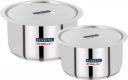 Renberg Steelix Plus Tope Set with Lid 3.5 L, 4.3 L capacity 14 cm, 16 cm diameter (Stainless Steel, Induction Bottom)...