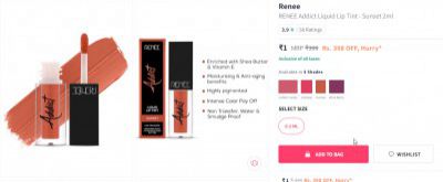 RENEE Addict Liquid Lip Tint - Sunset 2ml