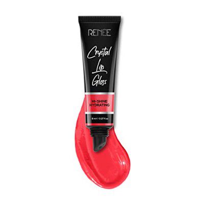 RENEE Crystal Lip Gloss Morganite 8ml | Lightweight & Glossy Non Sticky Formula | Keeps Lips Soft & Hydrated | Gives Lips Look Fuller & Plumper Look