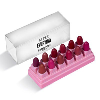 RENEE Everyday Dozen Pout Mini Lipsticks | Travel-Friendly, Set of 12 | 14.4 g