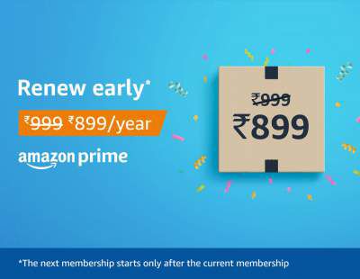 Renew early and pay only Rs.899 for a year of Amazon Prime