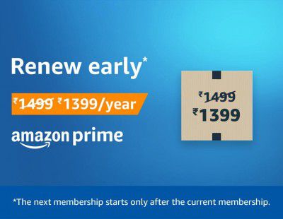 Renew Amazon Prime Membership @ ₹1399