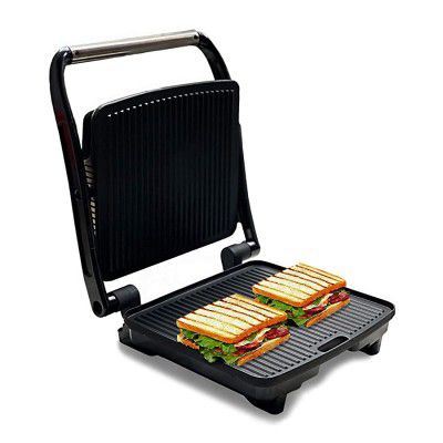 (Renewed) AGARO Elegant 1500-Watt Sandwich Maker with Non-Stick Grill Plates (Black)