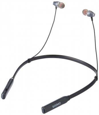 (Renewed) Amazon Brand - Solimo Wireless 5.0 Bluetooth Neckband with Up to 15 Hours Playtime, Magnetic Earbuds, Adjustable Length