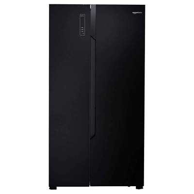 (Renewed) Amazonbasics 690 L Frost Free Side-by-side Refrigerator (Black)