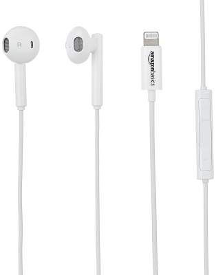 (Renewed) AmazonBasics Earphones with Lightning Connector - Apple MFi Certified, White