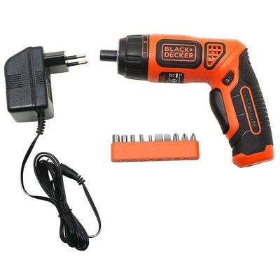 (Renewed) BLACK+DECKER BDCS36F 3.6V Li-Ion Cordless Screw Driver Kit with LED Guiding Light (10-Bits), Orange
