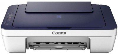 (Renewed) Canon Pixma E477 All-in-One Wireless Ink Efficient Colour Printer (White/Blue)