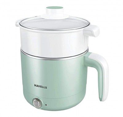 (Renewed) Havells Capture 1.2 Litre Multi Cook Kettle with Steamer 650 Watt (Green)