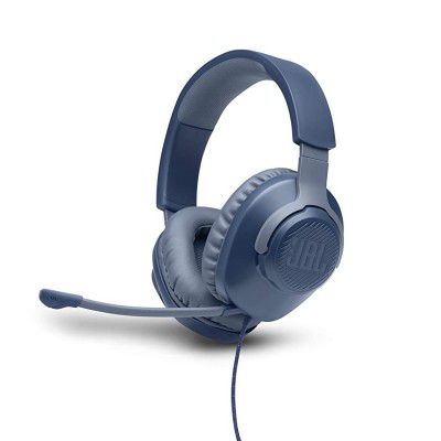 (Renewed) JBL Quantum 100 Wired Over the Ear Headset with Mic (Blue)