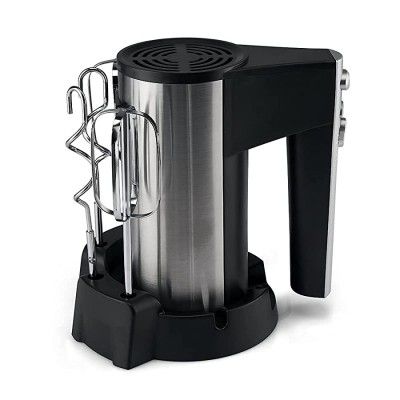 Lifelong LLHM03 Infinia 350-Watt Hand Mixer/Beater|Beat Cream for Cakes| 5 Speed Control and 2 Stainless Steel Beaters, 2 Dough Hooks with Accessory Stand (1 Year Warranty, Black/Silver)