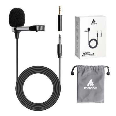 (Renewed) Maono AU-400 Lavalier Microphone (Black)