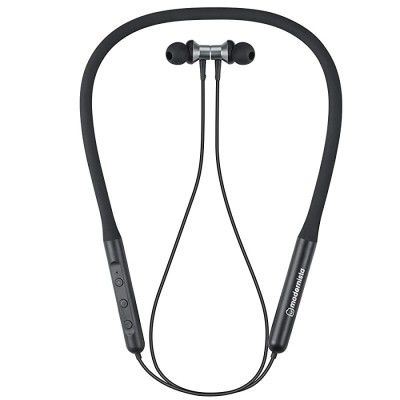 (Renewed) Modernista PowerBass 100 Bluetooth 5.0 Wireless Neckband Headphones with Deep Bass, Passive Noise Cancellation, IPX5 Sweat/Water Proof Bluetooth Earphones with Mic (Black-Grey)