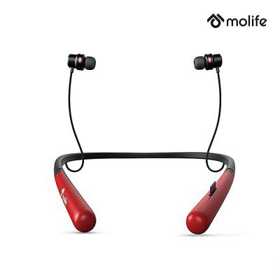 (Renewed) Molife Boomerang Wireless Sports Neckband Bluetooth in-Ear Earphones with Mic (Wine Red)