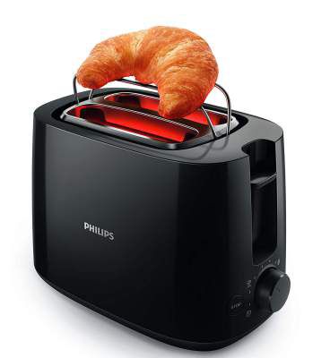 (Renewed) PHILIPS HD2583/90 2 in 1 Toaster + Grill in The Same Toaster, Black