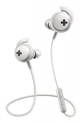 (Renewed) PHILIPS SHB4305WT BASS+ Wireless Bluetooth Headphone with Mic (White)