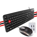 (Renewed) Quantum Wired USB Combo with Keyboard, Mouse and 4 Port USB-Hub (QHM7403,QHM222,QHM6633)...