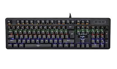 (Renewed) Redgear Shadow Amulet Mechanical Keyboard with Clicky Blue Switch, Rainbow LED Modes, Windows Keylock and Floating Keycaps, Full Size
