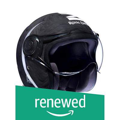 (Renewed) Royal Enfield Metamorph HEAW17004 Open Face Helmet (Gloss Black, M)