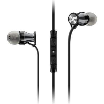 (Renewed) Sennheiser 506814 M2 IEI Momentum in-Ear Headphones (Black/Chrome) for Apple iPhone and iPad