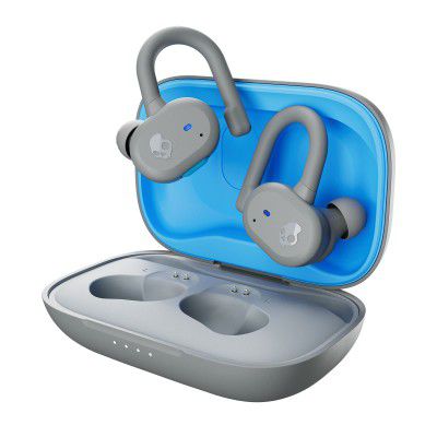 (Renewed) Skullcandy Push Active True Wireless Earbuds with 44 Hours Total Battery & IP55 Sweat and Water Resistant (Light Gray Blue)