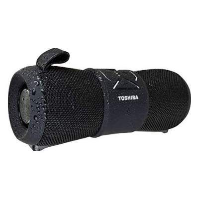 (Renewed) Toshiba TY-WSP200 Black Waterproof Portable Bluetooth Speaker with 9 Hours Playtime & Built-in Powerbank
