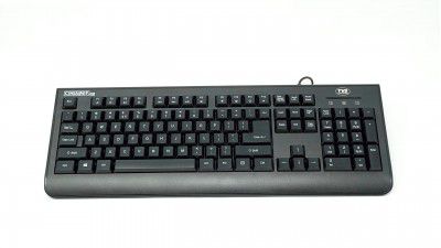 (Renewed) TVS ELECTRONICS Champ Heavy Duty Membrane Wired Keyboard | Array of 104 Keys |Multimedia Functions|Membrane Keys| Compatible|Smooth Handling|Lightweight|Plug|SND Play USB Connection |Sculpte