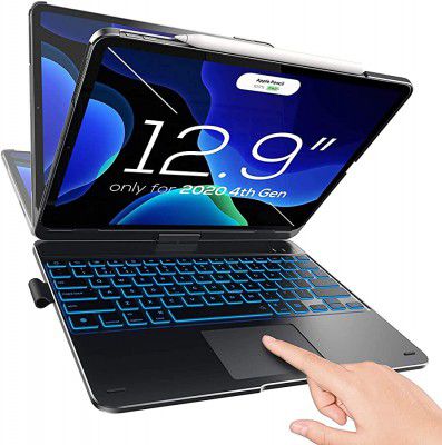 (Renewed) Typecase Touch iPad Keyboard Case with Trackpad for 12.9 Inch iPad Pro 4th Gen (2021)
