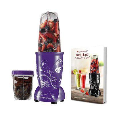 (Renewed) Wonderchef Nutri-Blend 400 Watts Juicer Mixer Grinder (Purple)