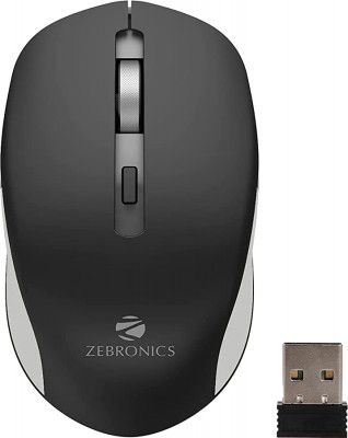 (Renewed) Zebronics Zeb-Jaguar Wireless Mouse, 2.4GHz with USB Nano Receiver
