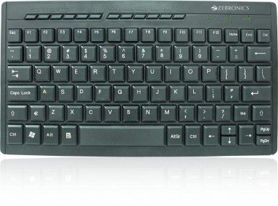 (Renewed) ZEBRONICS ZEB-K04 Mini Multimedia USB Wired Keyboard with 96 UV Coated Keys