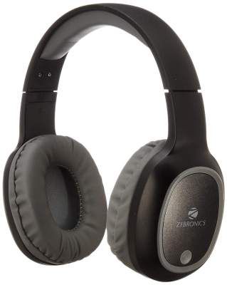 (Renewed) Zebronics Zeb-Thunder Bluetooth Headphone with AUX Input, Micro SD Card and 8 Hours Play Back (Black)