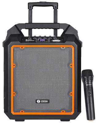 (Renewed) Zoook Rocker Herculean Pro 200 watts Bass Machine Party Bluetooth Speaker with Karaoke Mic, Remote and Built in Amplifier (Black/Orange)