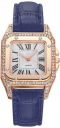ReniSales  New Unique Design Diamond Studded Rose Gold Blue Leather Strap Watch For Women Analog Watch - For Girls...