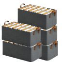 RENVA Collapsible Fabric Storage Cubes Organizer with Handles Foldable (1 PCS, Big Storage Box, Brown New)...
