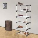 Reom Enterprise 6 Shelves Multipurpose Plastic Rack( Heavy PVC Pipe ),Book Shelf, or wardrobe Plastic Collapsible Shoe Stand  (6 Shelves, DIY(Do-It-Yourself))...